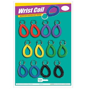 Assorted Wrist Coil w/ Ring (12/Card) -by Lucky Line