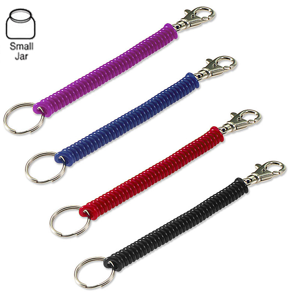 Mini Designer Assorted Key Coil w/ Trigger Snap (20/Jar) -by Lucky Line