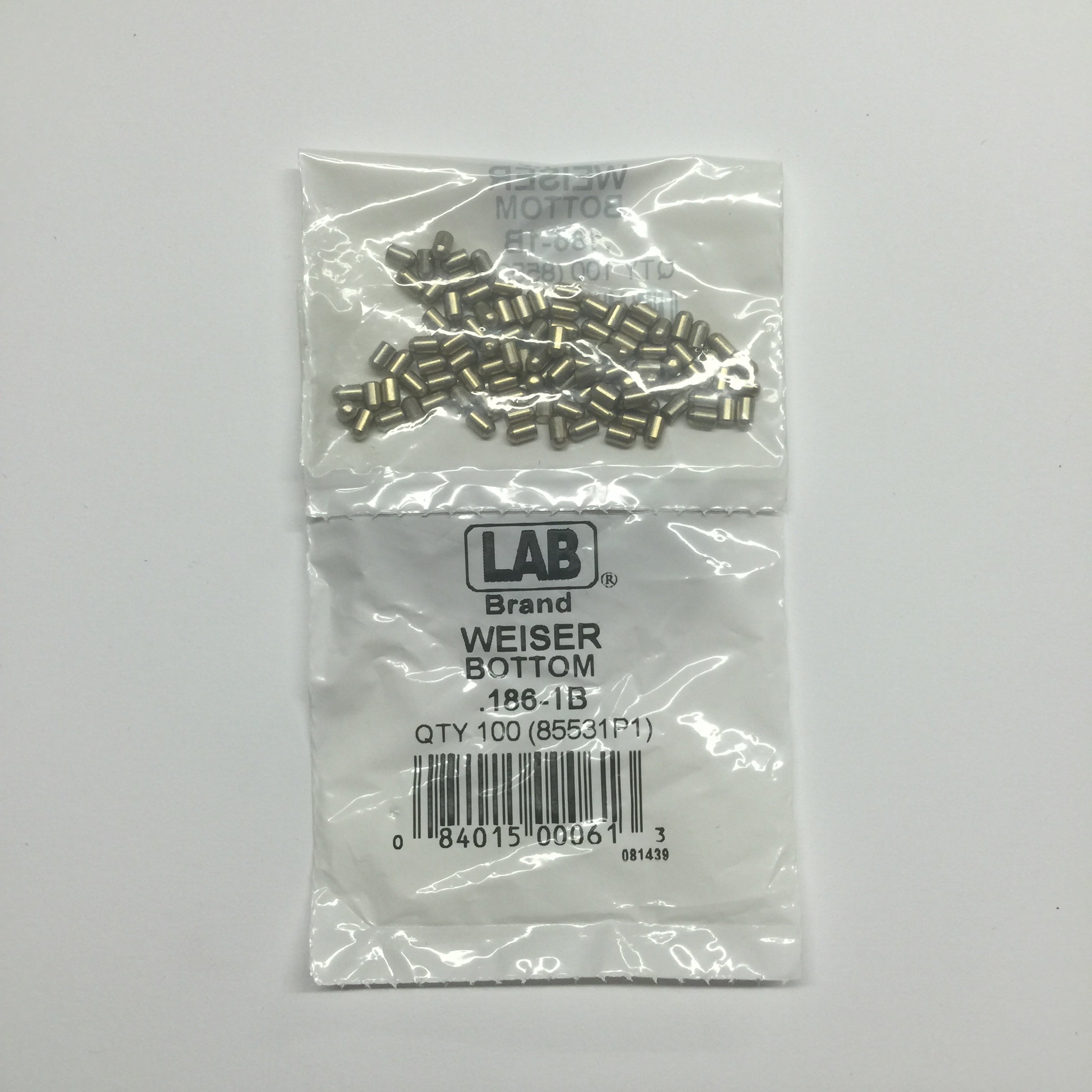LAB Weiser Bottom Pin 8553-1B .186 (100 POLYBAG) (LW186B) – Lockpicks.com