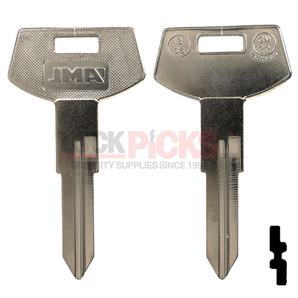 GM (B68, P1099, GM-22) Key Blank