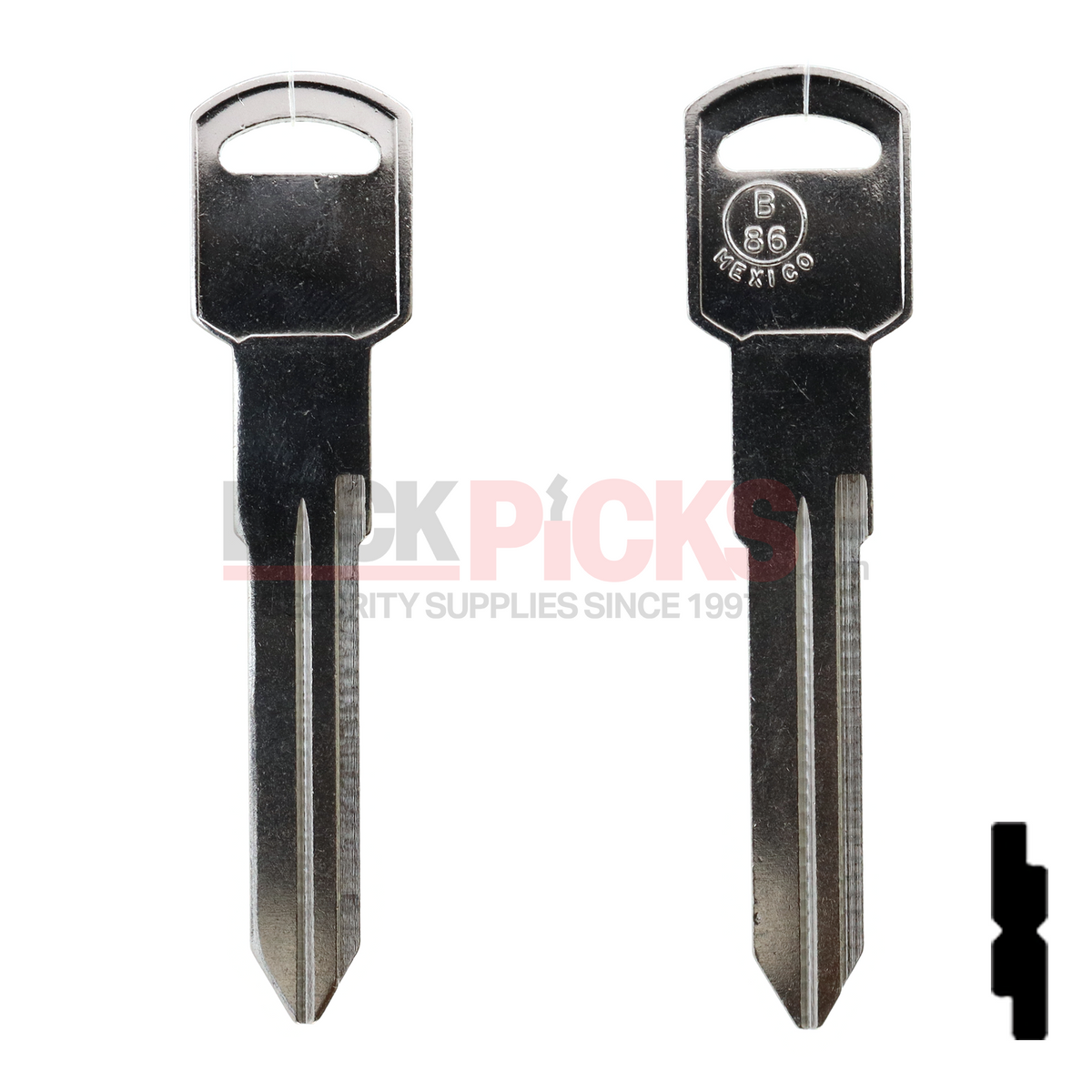 N106 Key GM (B86-NP,P1106) NP Key Blank -by JMA – Lockpicks.com