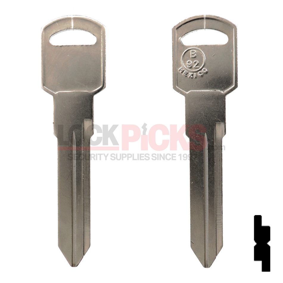 GM (B92-NP, P1109) Key Blank
