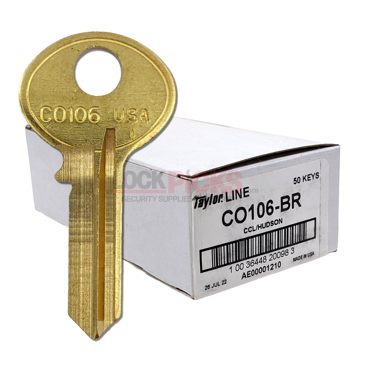 CORBIN Key Blanks BR 50PK -by Taylor | LockPicks.com – Lockpicks.com