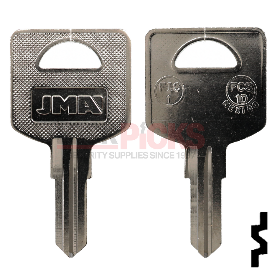 FIC1 (FCS-1D) nickel plate key blank
