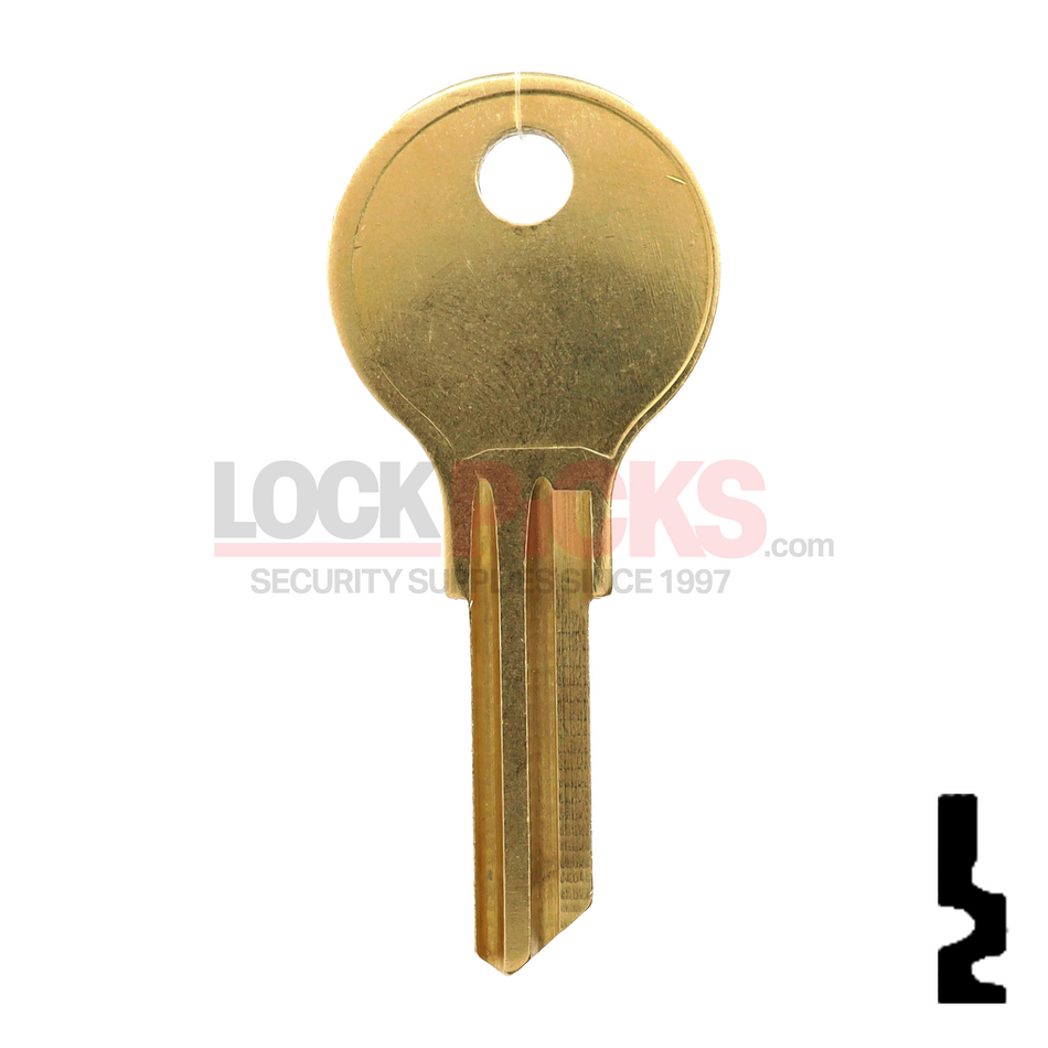 Fort Key Blank (FR2, L1054G) Brass
