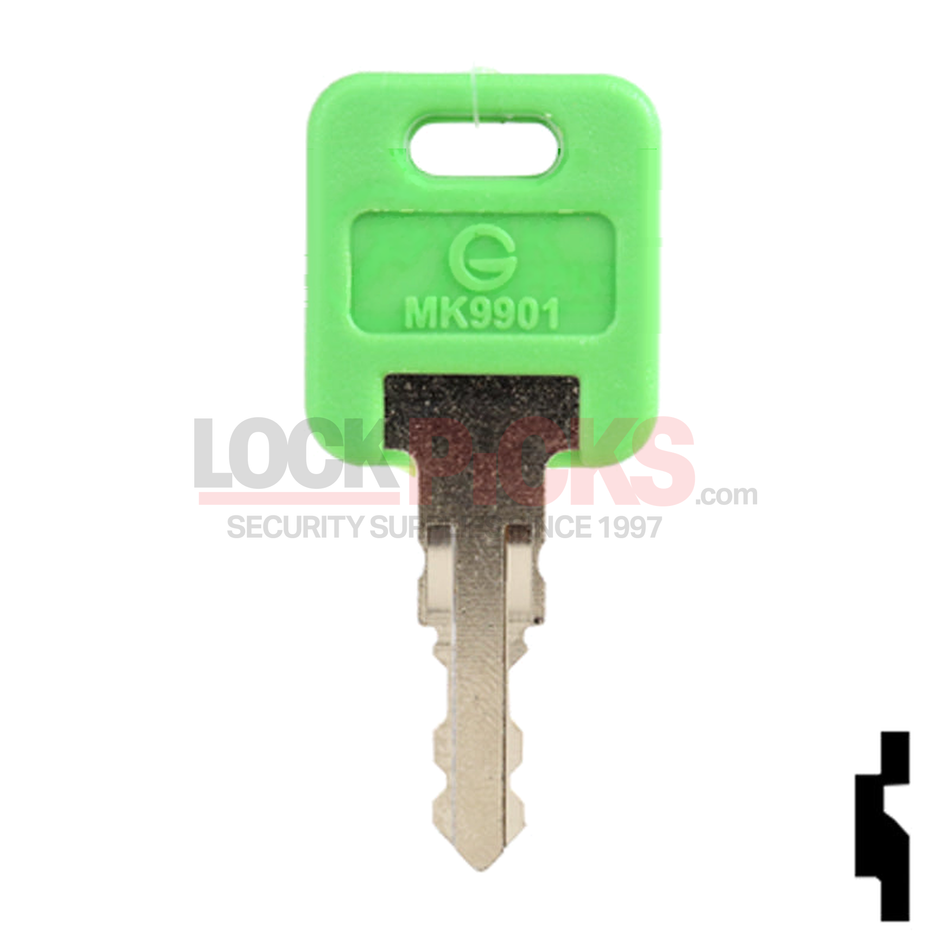Global Link Master Key MK9901 (BD985) with green head, front view