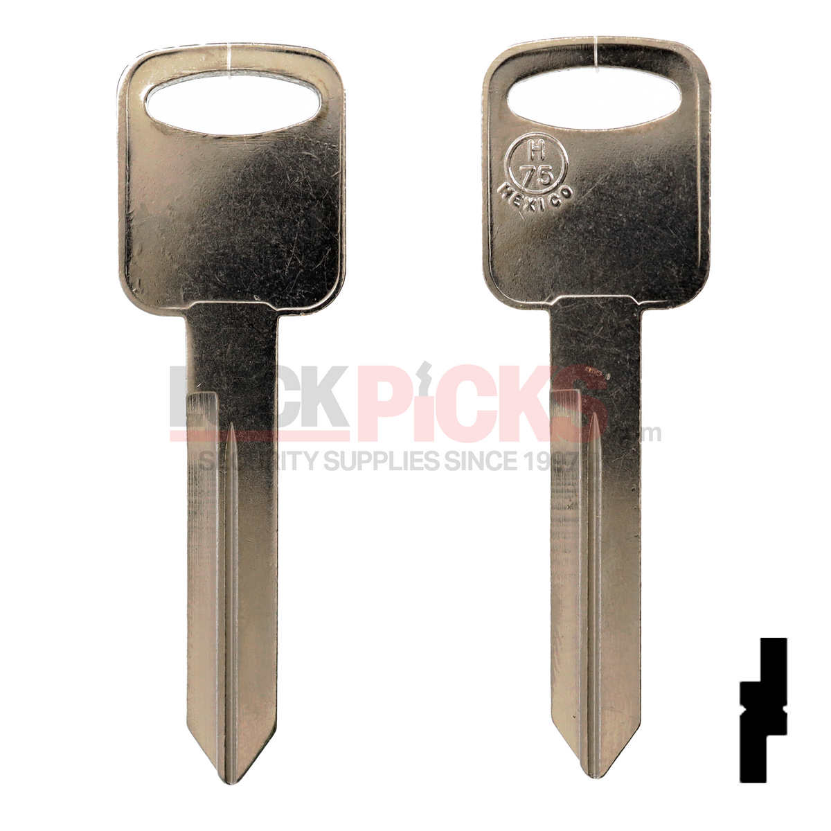 Ford Key 75 Uncut Key Blank Ford (H75, 1196FD) - JMA | Lockpicks.com