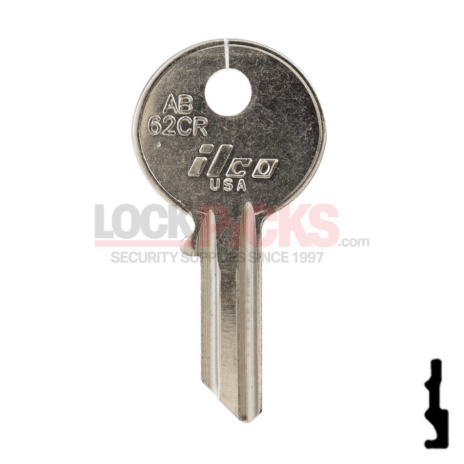 Abus (AB1, AB62CR) Brass Key Blank