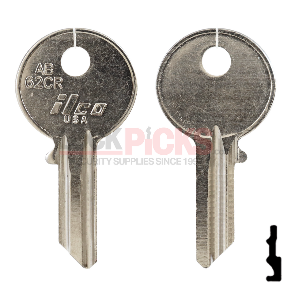Abus (AB1, AB62CR) Brass Key Blank