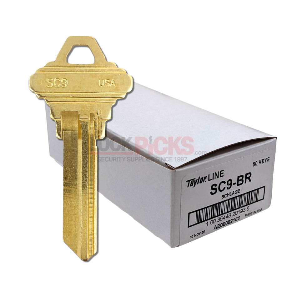 SCHLAGE 'E' (SC9-BR,A1145E) BR 50PK - by Taylor
