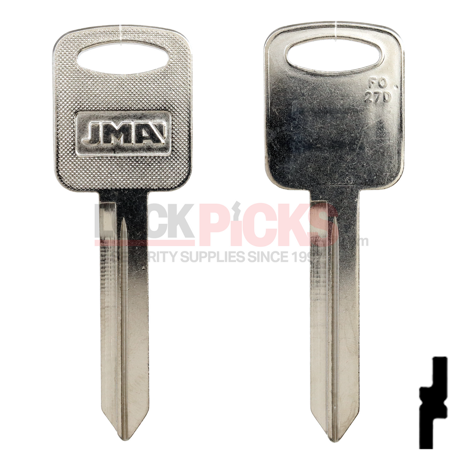 Ford Key Blank (H86-NP, FO-27D, H86-Service Key)