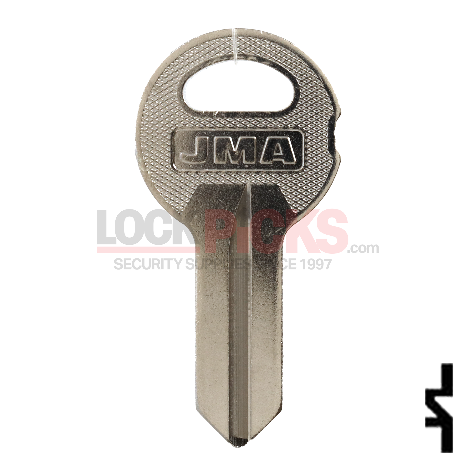 Illinois Key blank, Ilco S1042ZM, JMA ILL-4, NP - Nickel Plated Brass ...