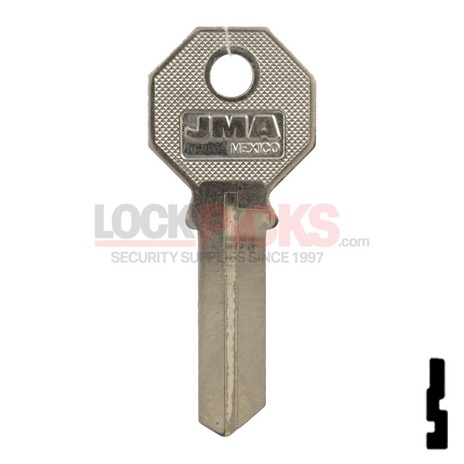 Phillips Mexico (PHI-52, PHA1) Nickel Plated Key Blank