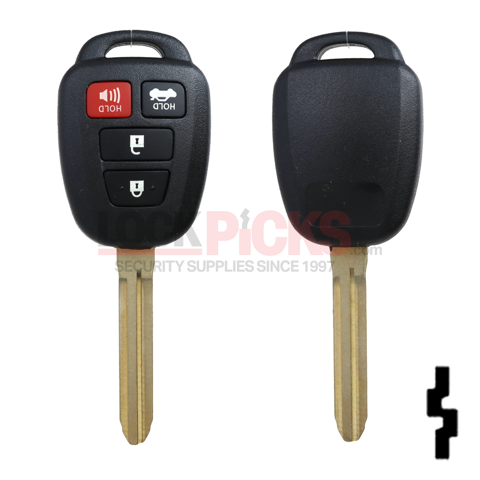Toyota Camry 4-Button Remote Head Key w/ Trunk (FCC ID: HYQ12BDM) Tex 4D-67 314.4MHz -by Kee-Co