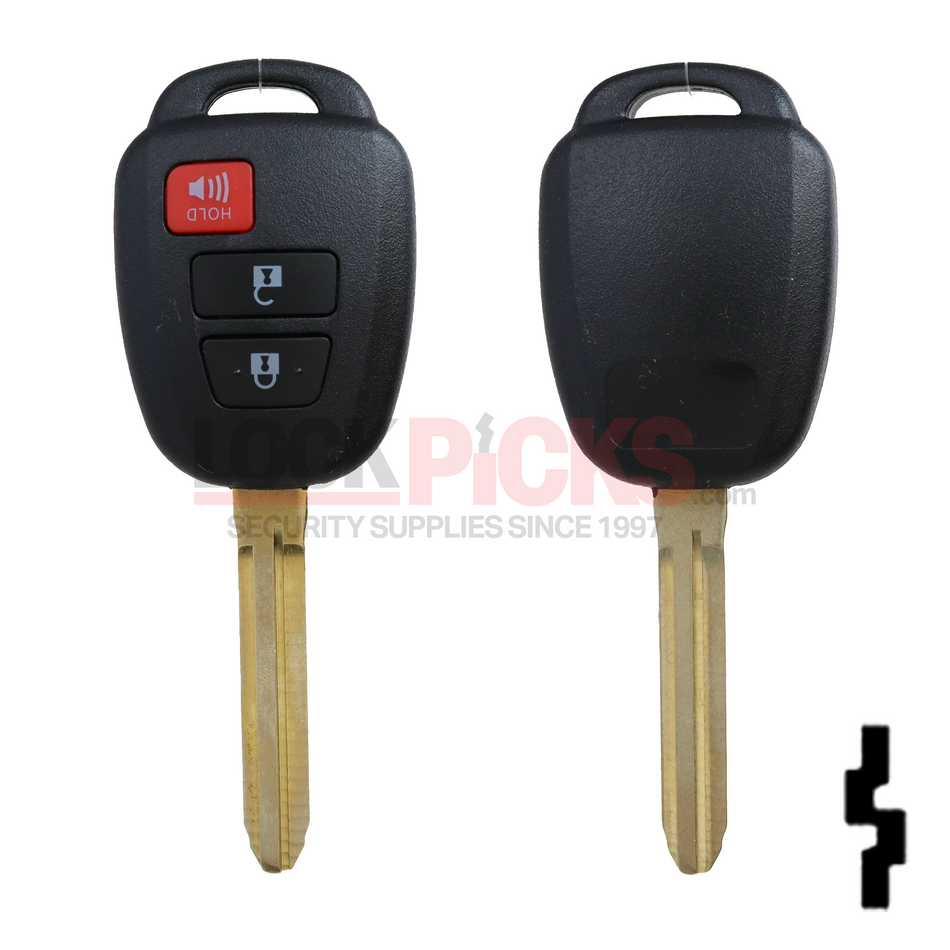 Toyota Prius C 3-Button Remote Head Key (FCC ID: HYQ12BDM) G-Chip -by Kee-Co
