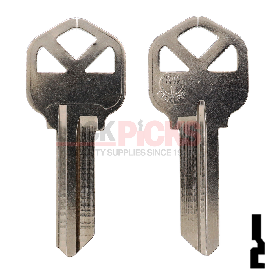(KW1-NP, 1176) Key Blanks by Ilco, JMA, or Esp for Kwikset