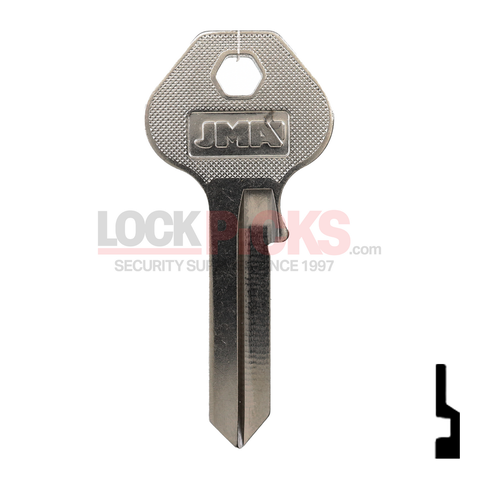 Masterlock (M14-NP, 1092J, MAS-8)  Nickel Plated Key Blank  by JMA