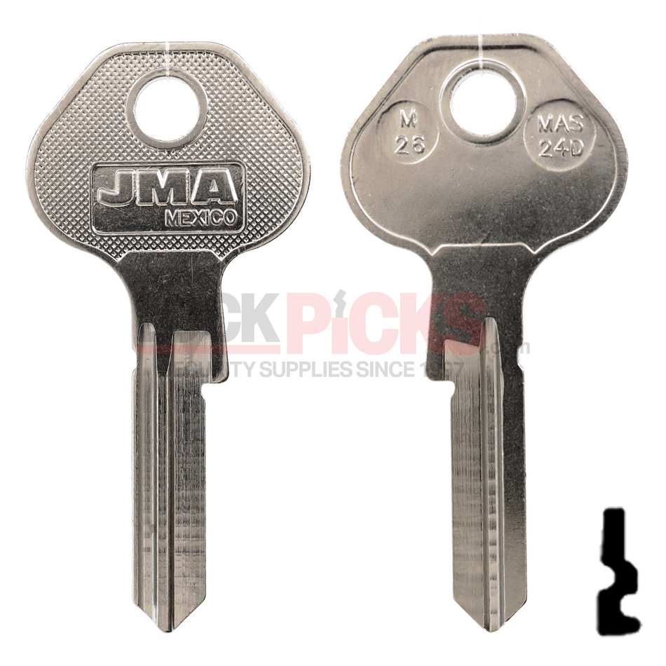 Master Lock (M26-NP, 1092-7000B, MAS-24D) Key Blank