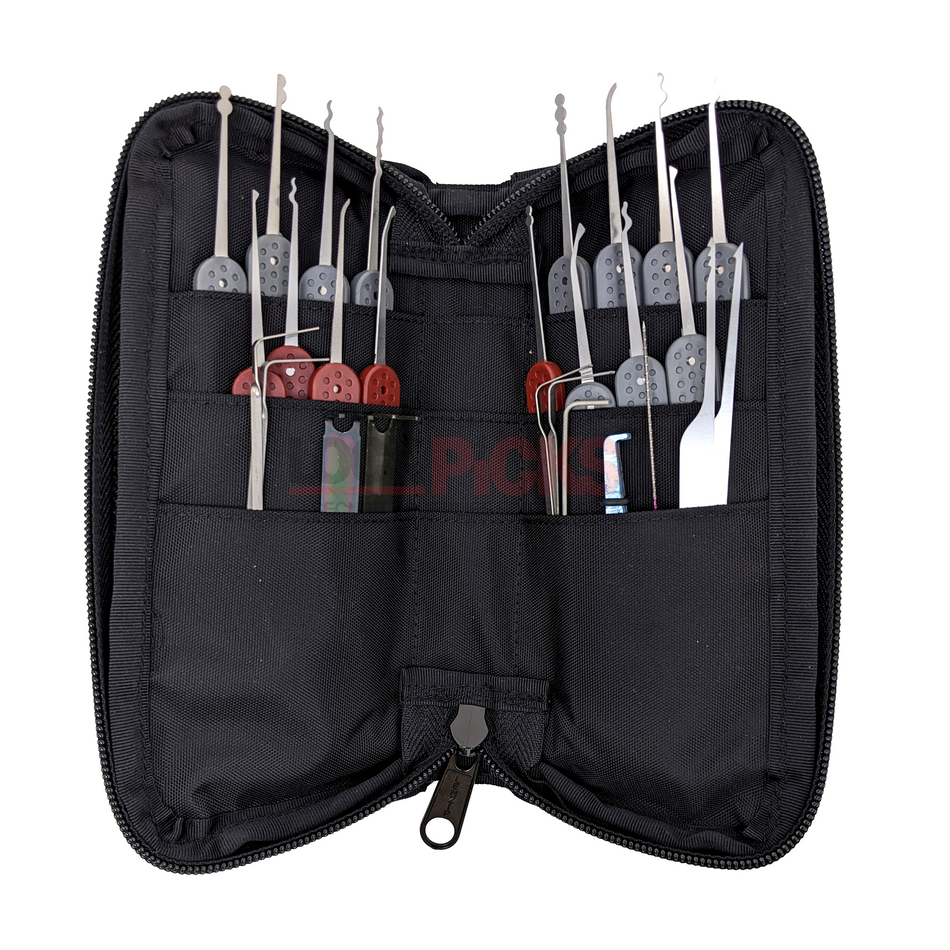 Miniature “Mini-Red” 27-Piece Lock Pick Set – By Rytan