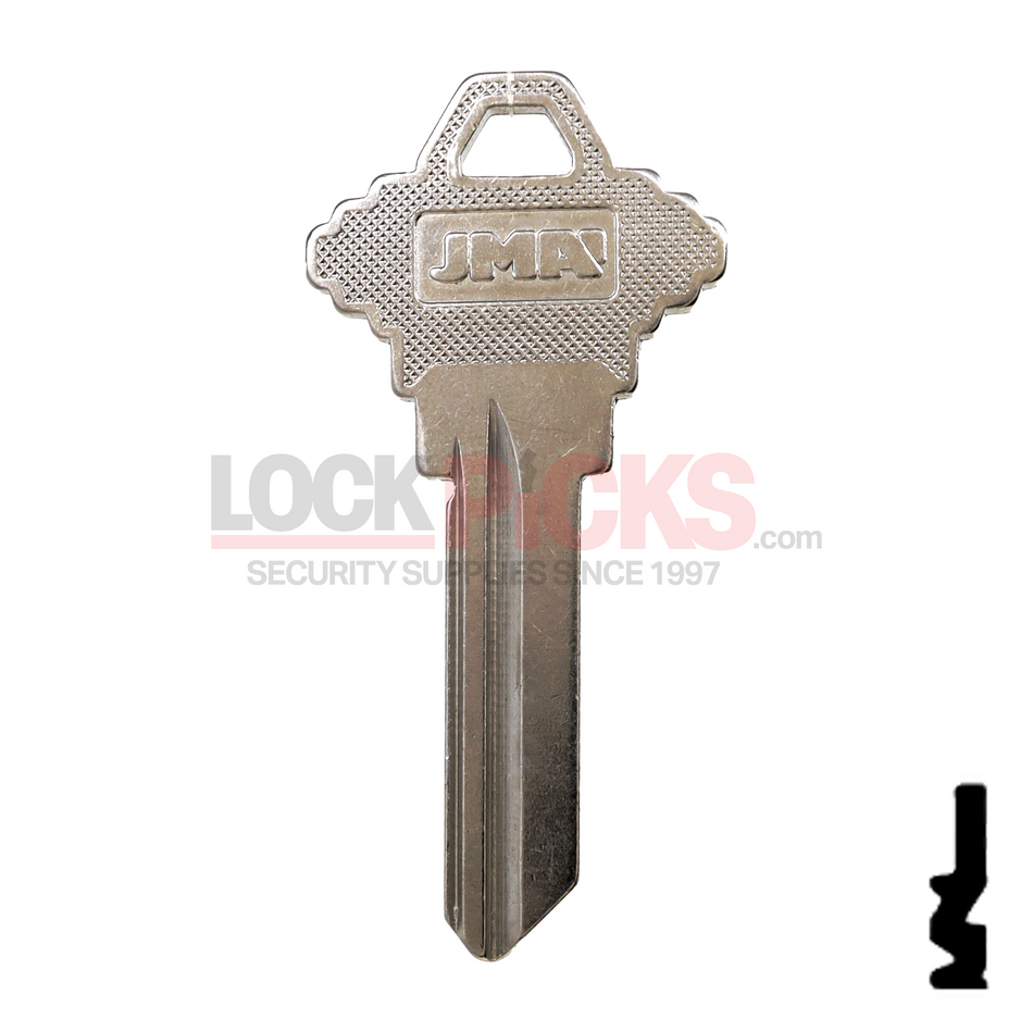 Schlage "F" (SC10-NP, 101-F-NP) Key Blank  - by JMA