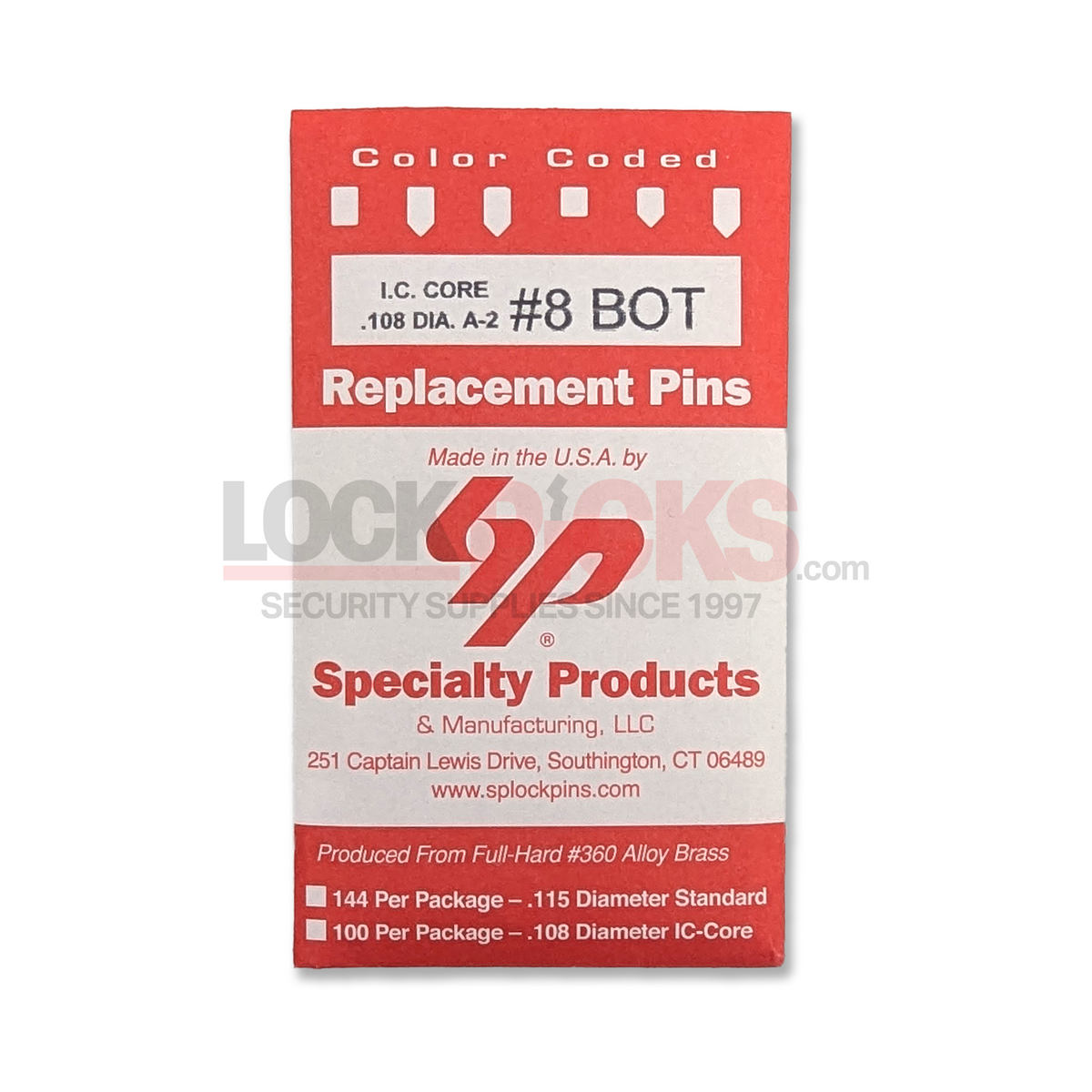 Auto Back Pin Sca SFIC A2 Color Coded #8 Bottom Pin (8A - .210)| LockPicks.com ...