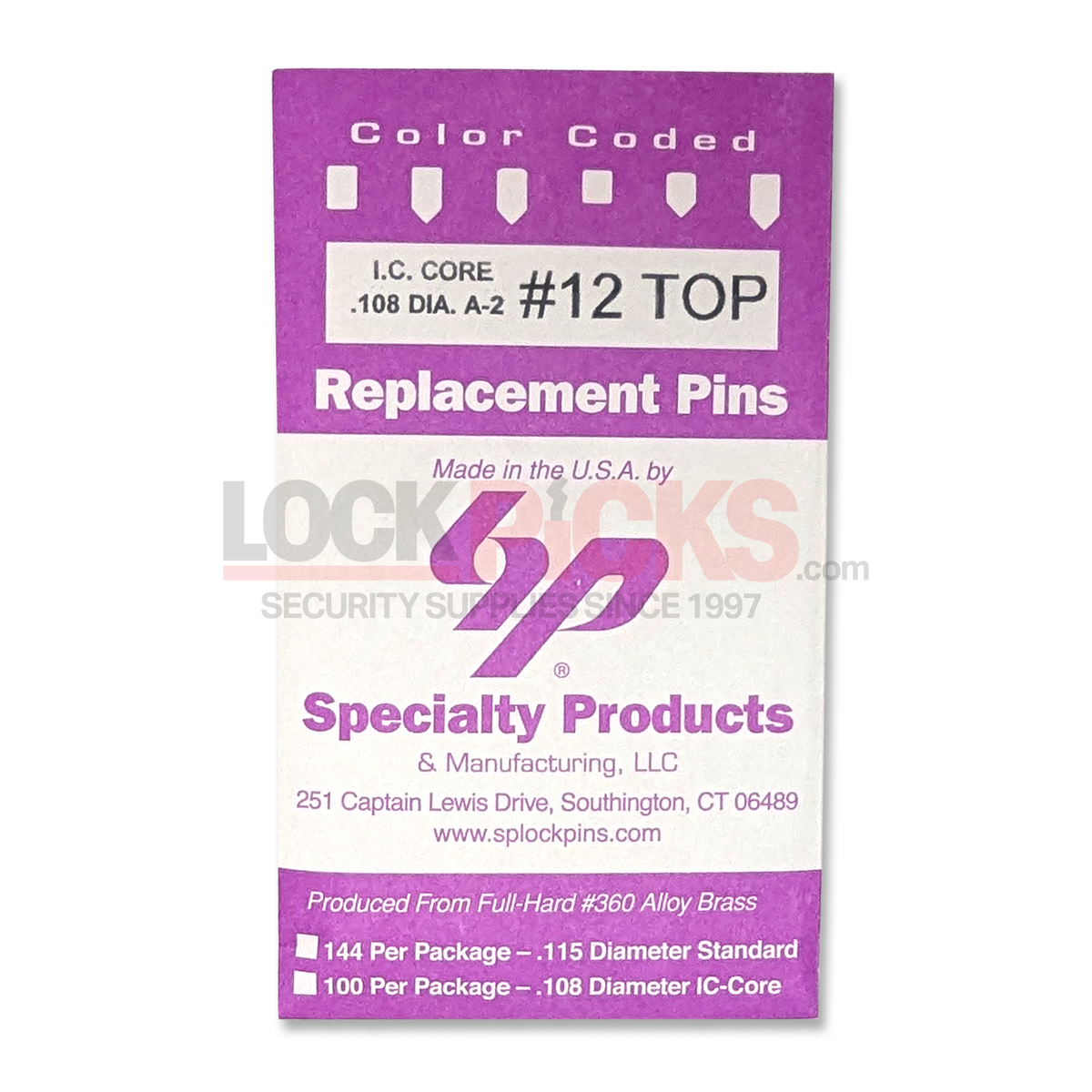 Corbin Master Pin Color Code Chart SFIC A2 Color Coded #12 Top Pin (12B - .150) | LockPicks.com ...