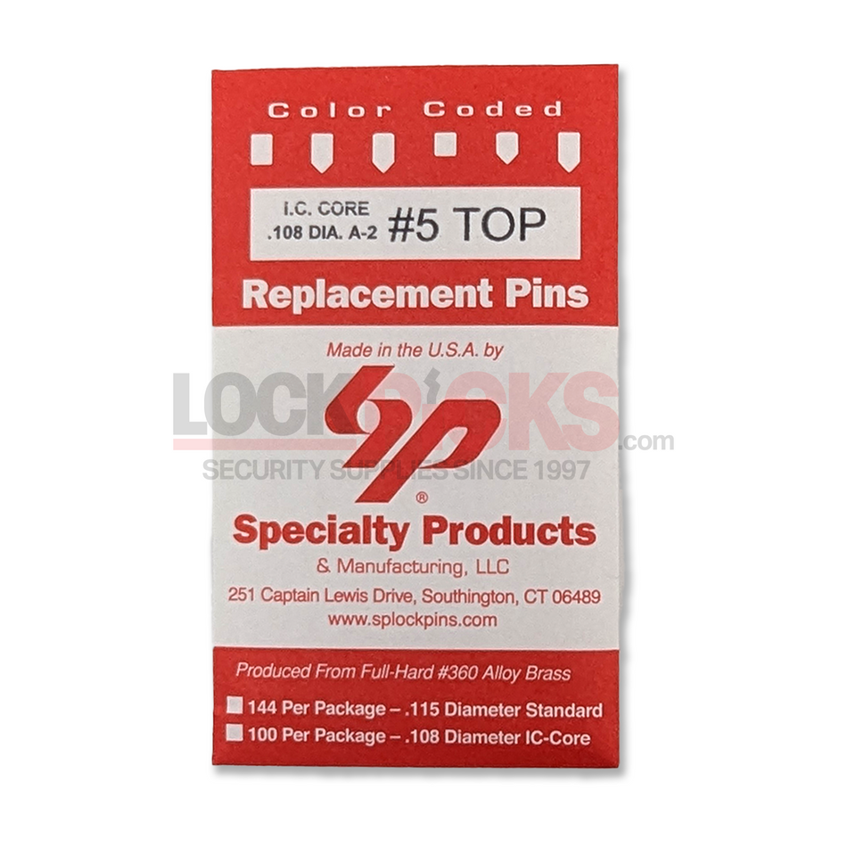 SFIC A2 Color Coded #5 Top Pin (5B - .062) - USA Made, High-Quality Lock Pin