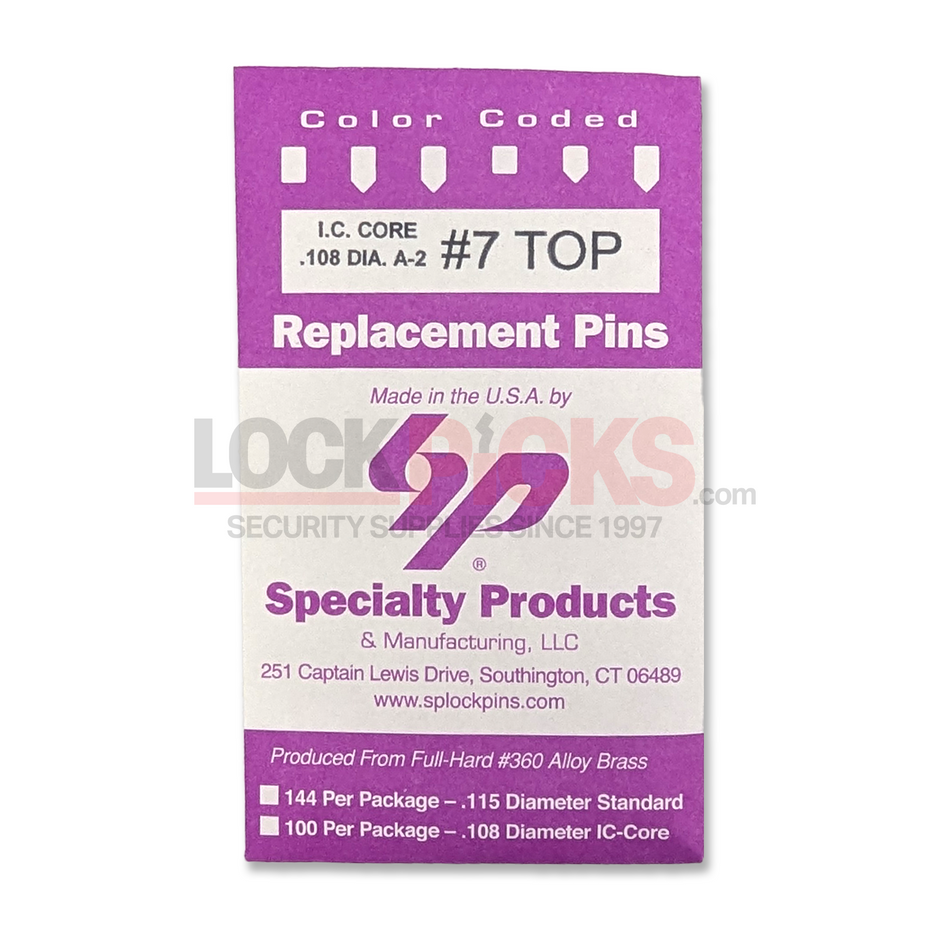 SFIC A2 Color Coded #7 Top Pin (7B - .087) - USA Made, High-Quality Lock Pin