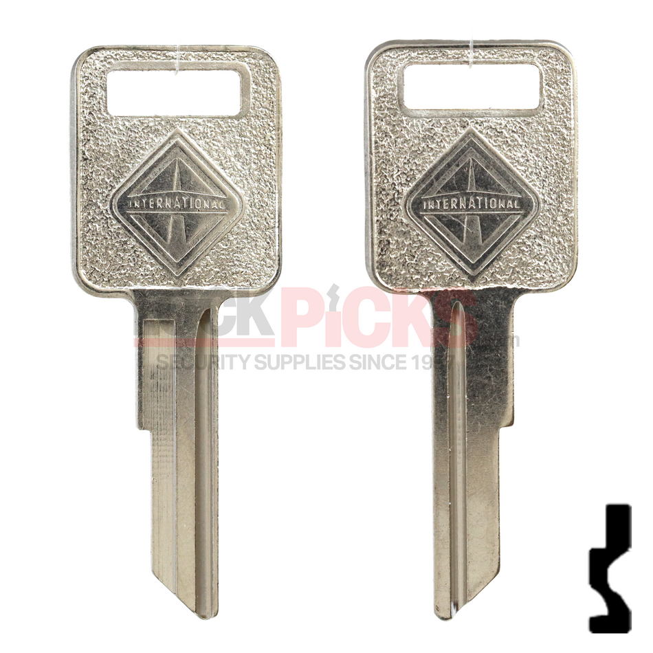 International / Navistar (RA4, 1970AM) Key w/ International Log -by Strattec