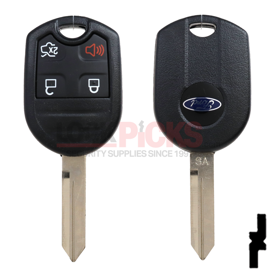 Ford (5912512) 4-Button Remote Head Key w/ Ford Logo Tex 4D-63 (80-Bit) - by Strattec