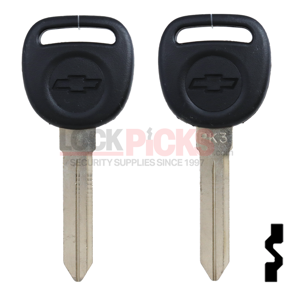 Chevy (PT04-PT, B107PT) Transponder Key w/ Chevy Logo -by Strattec