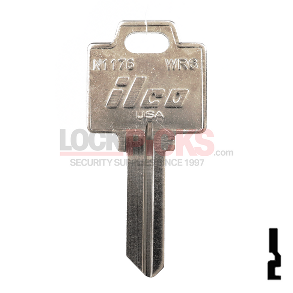 WEISER FALCON (WR6) 6-Pin Brass Key Blank | LockPicks.com