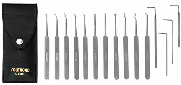 15 Piece Metal Handle, Slim-Line Lock Pick Set - C1510 – Lockpicks.com 15 Piece Metal Handle, Slim-Line Lock Pick Set - C1510 – Lockpicks.com