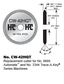 HPC Part Number CW-42HQT Cutter for 6666HQT and 3344HQT - Precision Key ...