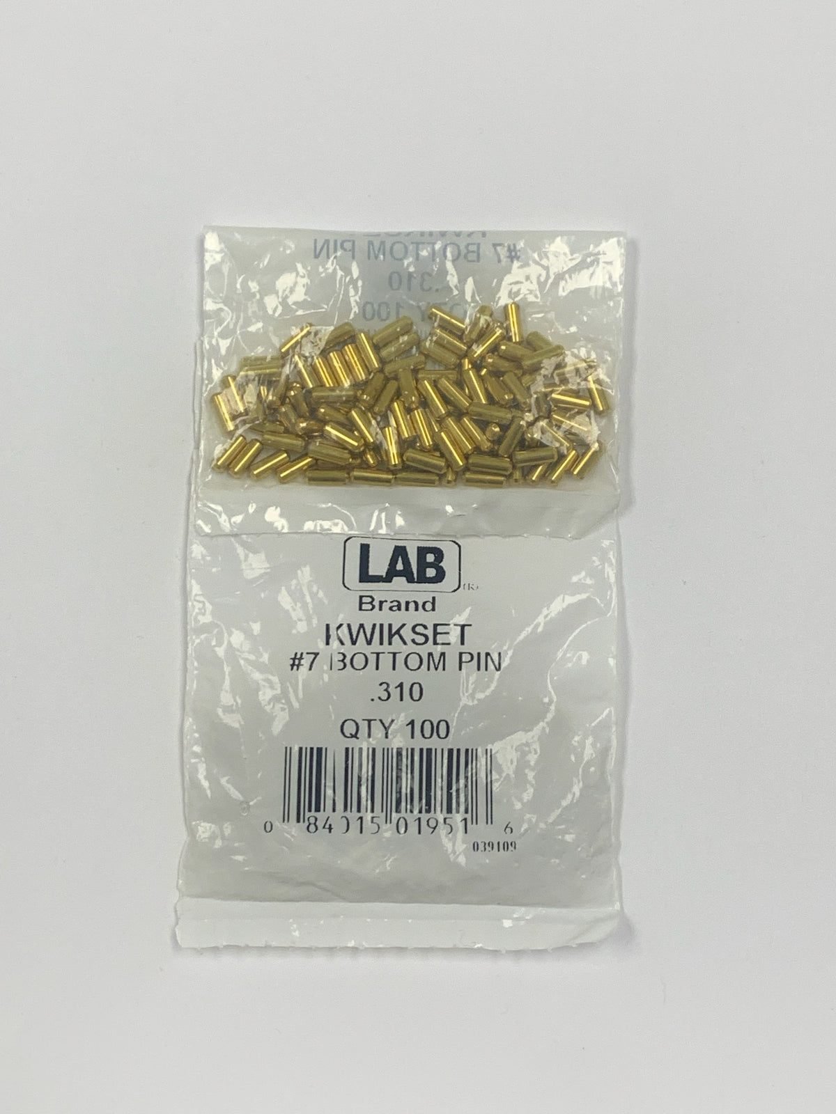 # 7 Kwikset Bottom Pin .310 (100) - LAB | Lockpicks.com