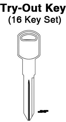 GM - Door Locks (spaces 3-9) - TO-89 (B86) 128pc. Try-Out Key Set