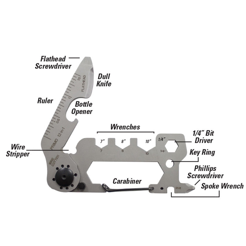 UtiliCarry Primo 12-in-1 Multi-Tool Display Box (8/Box) -by Lucky Line