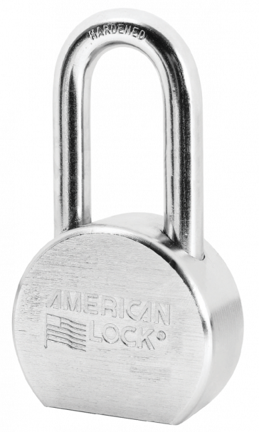 American Lock® 2-1/2in (64mm) Solid Steel Rekeyable Pin Tumbler Padlock, Chrome Plated, with 2in (51mm) Shackle, KEYED ALIKE