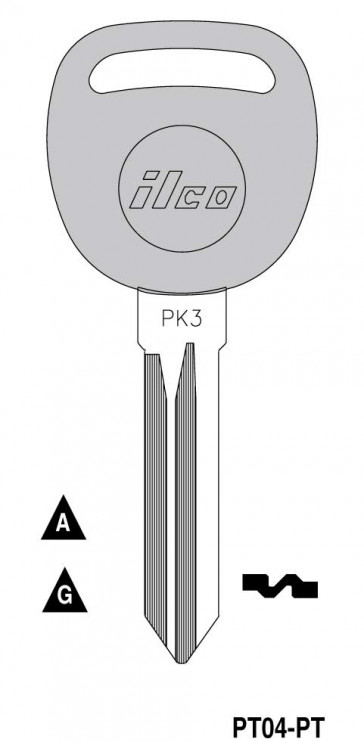 GM PK3 RW Transponder Key (B107PT, 5902386, PT04-PT) ILCO