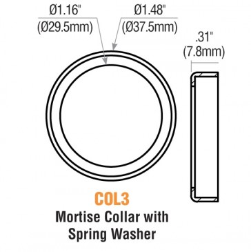 1/4" Mortise Cylinder Collar (Satin Chrome) w/ Spring Washer -by GMS (10 Pack)