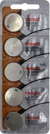 5-Pack of CR2025 3-Volt Lithium Batteries -by Maxell