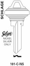 Schlage Nickel Silver Key Blank (101C, 101-C, SC4-NS) 