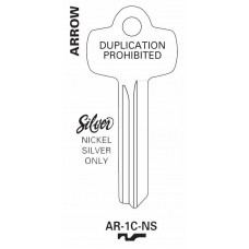 Arrow 1C Nickel Silver Key Blank - AR-1C-NS (JET)