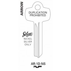 Arrow 1D Nickel Silver Key Blank - AR-1D-NS (JET)