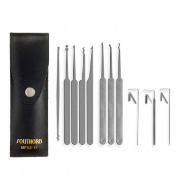 Eleven Piece Lock Pick Set With Metal Handles - MPXS-11 
