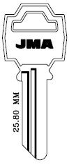 Fanal Key Blank, R63, FNL-1D, Nickel Plated Brass