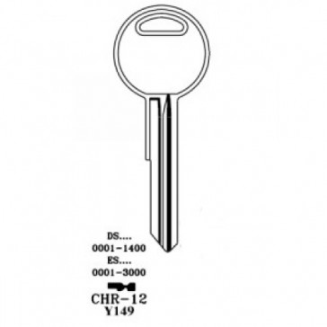 Chrysler Key Blank (Y149, CHR-12E, S1770U)