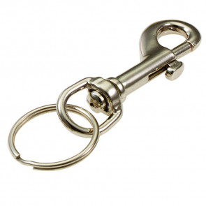 Nickel Plated Zinc Bolt Snap w/ Slip Key Ring (12/CD) -by Lucky Line