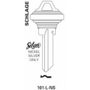 Schlage Nickel Silver Key Blank (101L, 101-L, SC20-NS