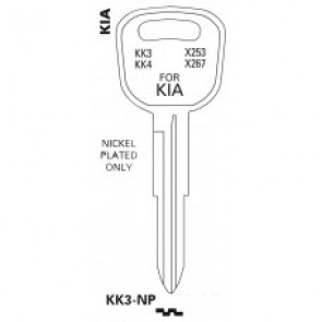 Kia Key Blanks (KK3-NP, KI-3D, X253) 10-PACK